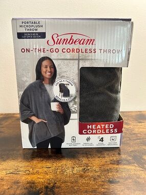 Cordless heated throw/poncho